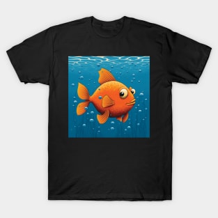 Goldfish with big eyes swimming in the sea T-Shirt